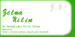 zelma milin business card